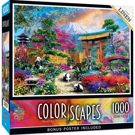 Colorscapes 1000 Piece Jigsaw Puzzle Mount Fuji Pandas Floral Garden Scene